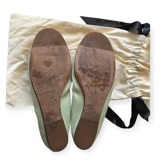 Lanvin Cap-Toe Icon Ballerina flats with snake toe,  Size 39 EU - Picture 8 of 11